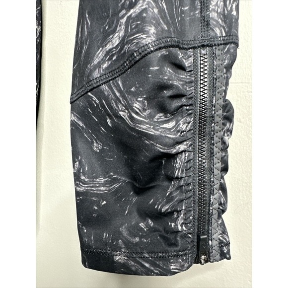 Lululemon Speed Tight II Full Luxtreme Pockets Ruched Leggings Black Swirl Sz‎ 6 - Picture 3 of 16